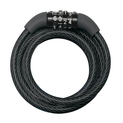 Imagen de MASTER LOCK Candado Bicicleta, 1, 2 m Cable, Combinación, Exterior 8143EURDPRO, para Monopatín, Paseante, Cortacésped y Otro Equipo