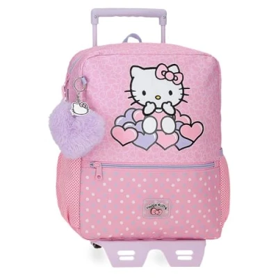 Imagen de Hello Kitty Hearts &amp; Dots Mochila Escolar con Carro Rosa 25x32x12 cms Poliéster 9,8L
