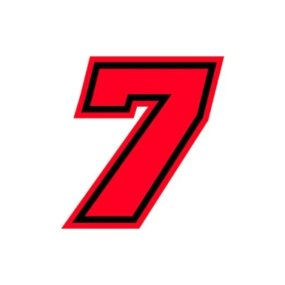 Imagen de 4R Quattroerre.it 13397 Número Racing 7 Moto GP, Rojo Neón, 10 x cm