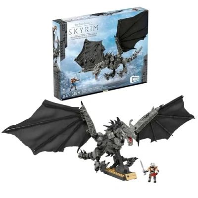 Imagen de MEGA Skyrim, Figuras de acción y juguetes construcción, Alduin el Devorador Mundos con 619 piezas, 1 figura Sangre Dragón, para coleccionistas, HXR98