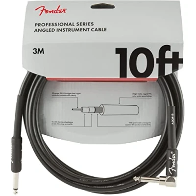 Imagen de Fender Professional Series Cable de Instrumento para Guitarra, 3m, Recto/Angulado, Negro