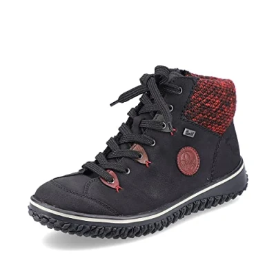 Imagen de Rieker Mujer Zapatillas Z4219, señora Bajas,Repelente,riekerTEX,Zapato bajo,Zapato de Calle,cordón,Negro (Schwarz Kombi / 00),42 EU 8 UK