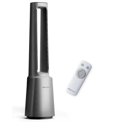 Imagen de Pro Breeze OmniAir Ventilador de Torre sin Aspas 105,6 cm con Purificador Aire, Oscilación 75, Ultra Silencioso, Mando a Distancia, Filtro HEPA, Pantalla LED, 10 Velocidades y 5 Modos