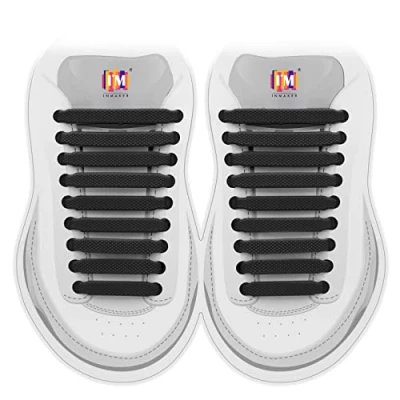 Imagen de INMAKER Cordones sin Ataduras para Niños y Adultos, Elásticos Zapatillas de Deporte, Planos Silicona Correr