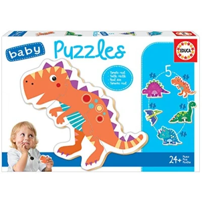 Imagen de Educa Baby Puzzles Dinosaurios. Set de 5 Infantiles Progresivos 3 A Piezas. Partir 24 Meses (18873)