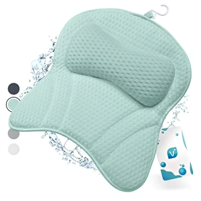 Imagen de Vesta+ Almohada bañera L Menta con ventosas y Ganchos, cojín Ganador de la Prueba como reposacabezas Adulto, Tu cojin bañera, Bath Pillow para