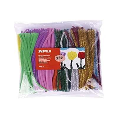 Imagen de APLI Kids 18153 360 Limpiapipas Surtidos multicolor y metalizados, formato MAXI