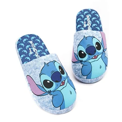 Imagen de Disney Lilo and Stitch Zapatillas para Mujer Las damas se deslizan en el personaje de puntada azul Kidult mercancía mocasines la casa regalo ella