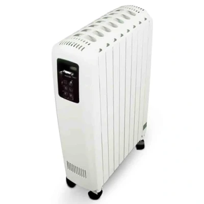 Imagen de Grunkel Radiador Digital de Aceite 10 Elementos Termostato Inteligente, Modo Eco, Panel LED Digital, Mando a Distancia Blanco (10 Elementos)