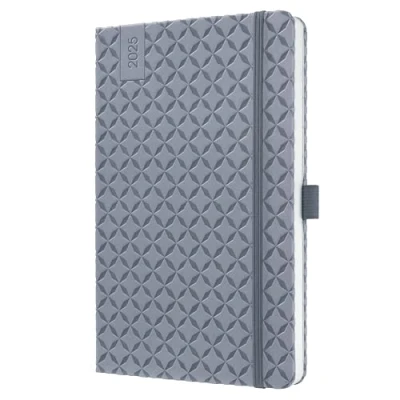 Imagen de SIGEL J5121 Jolie Agenda semanal 2025, tapa dura, 13,5 x 20,3 cm, 174 páginas, gris claro