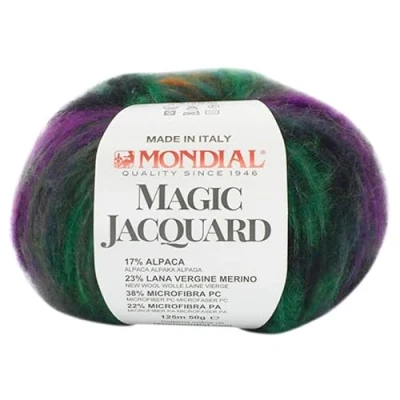 Imagen de MAGIC JACQUARD de Mondial en ovillos 50g y 125m, para tejer con agujas 5 6mm ganchillo 4 5mm (Multicolor (927))