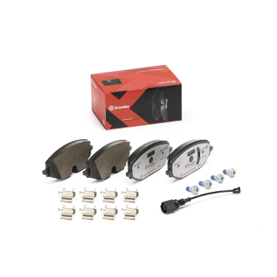 Imagen de BREMBO P 85 182X Juego de pastillas freno con contacto avisador desgaste tornillos pinza freno, Chapa antichirridos accesorios