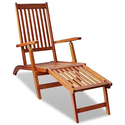 Imagen de vidaXL Tumbona Modelo con Reposapiés de Material Madera Acacia Fácil Plegar