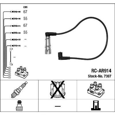 Imagen de NGK 7307 Juego de Cables Encendido 4 ALFA ROMEO: 145