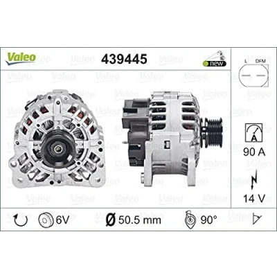Imagen de VALEO 439445 Alternador 14V 90A VOLKSWAGEN: Golf 4, TRANSPORTER 4 Bus, SEAT: Ibiza 3, Leon I Hatchback, 2, AUDI: A3 Hatchback