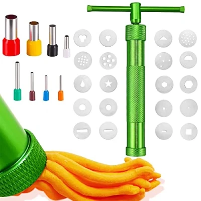 Imagen de SZXMDKH extrusora de Fondant, Pasta azúcar Acero Inoxidable con 20 Discos Intercambiables para Herramientas decoración Pasteles y Arcilla