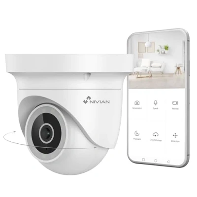 Imagen de NIVIAN Cámara de Seguridad Motorizada 2K con WiFi, Detección Movimiento, Visión Nocturna, Audio Bidireccional, Seguimiento Automático y Control por Voz App Tuya
