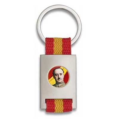 Imagen de Tiendas LGP Albainox Llavero Bandera de ESPAÑA y Chapa Francisco Franco, Plateado