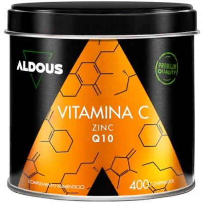 Imagen de Vitamina C + Zinc 400 Comprimidos 1000mg 20mg 40mg Q10 por dosis diaria Vitaminas para el Cansancio, Fatiga, Sistema Inmune y Defensas pura Libre de Plástico