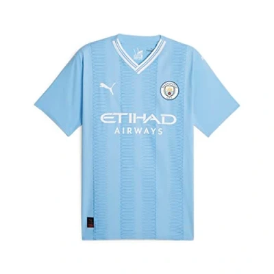 Imagen de MCFC 770437 01 Home Authentic Jersey T Shirt Unisex Team Light Blue White Tamaño L