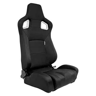 Imagen de AUTO STYLE Asiento Deportivo &#039;RS6 II&#039; Tela Negro Respaldo Ajustable de Doble Cara incl. Correderas