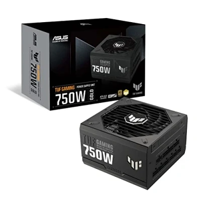 Imagen de ASUS TUF Gaming 750W Gold Fuente de alimentación modular (80+ Gold, compatible con ATX 3.0, componentes grado militar, doble rodamiento bolas, Axial tech, PCB, 10 años garantía)