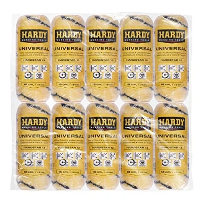 Imagen de HARDY WORKING TOOLS 10x unidades Recambio rodillo 18cm, Pelo 13mm, Diámetro 48mm,unidades Rodillo, de color, lacar, amarillo blanco