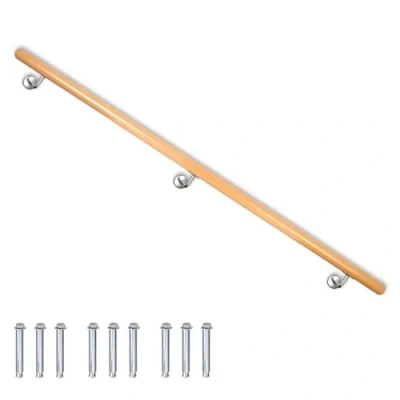 Imagen de Barandilla Pasamanos Baranda Balustrada para Pared Escalera Madera de Haya 50 230 cm V2Aox, VA hlaufbuche Länge:150