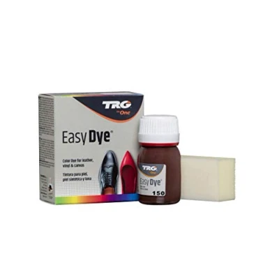 Imagen de TRG The One Tinte para Calzado y Complementos de Piel Tintura zapatos Piel, Lona Sintética con Esponja aplicadora Easy dye #150 Mahagony, 25ml
