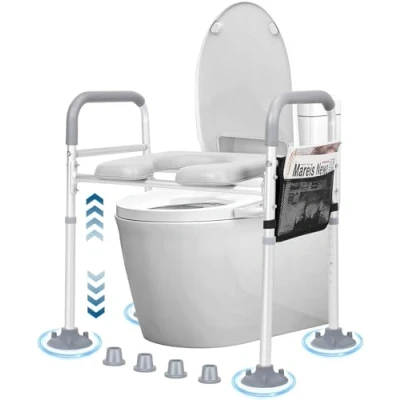 Imagen de Alzador wc adulto elevador wc, adaptador mayores, adulto, para el adultos, con reposabrazos, alza adultos Cabe en cualquier inodoro