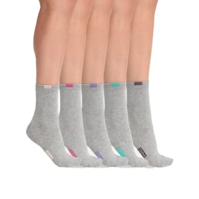 Imagen de DIM Ecodim CREW Socks 5 PACK Calcetines, Mujer, Talla: One Size, Gris clair chiné