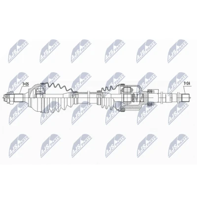 Imagen de NTY NPW CT 111 Árbol de transmisión Eje delantero, derecha 887 86 CITROËN: C Elysée Berlina