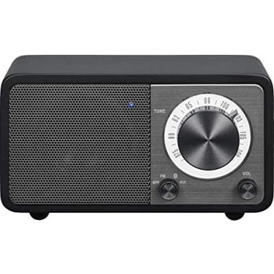 Imagen de Radio de escritorio portátil Sangean WR 7 (sintonizador FM RDS, Bluetooth, entrada auxiliar, altavoz incorporado, batería recargable (recargable)), negro mate