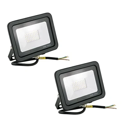 Imagen de Popp® Pack x2 Floodlight LED Foco Proyector Negro para Exterior 30W Luz neutra 4000K Eficiencia Luminosa 85LM/W Protección contra Sobrevoltajes Resistente al Agua IP65 (4000K, 30W)
