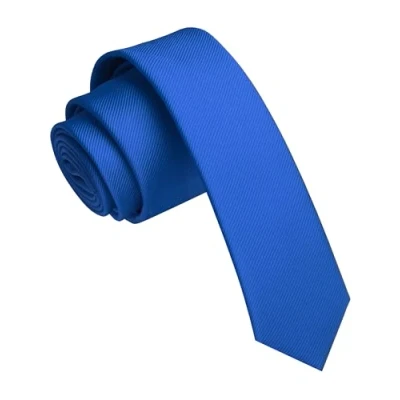 Imagen de JEMYGINS Corbata delgada de color sólido 1.57 pulgadas para hombre (4 cm), azul, general