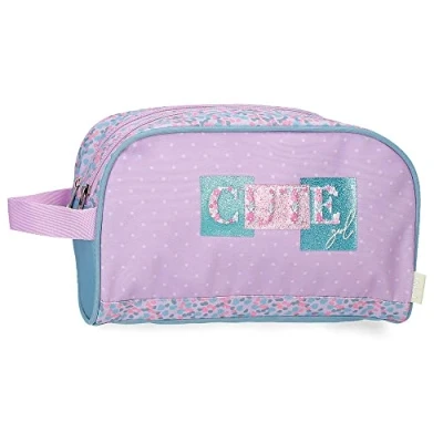Imagen de Enso Cute girl Neceser Dos Compartimentos Adaptable Morado 26x16x11 cms Poliéster