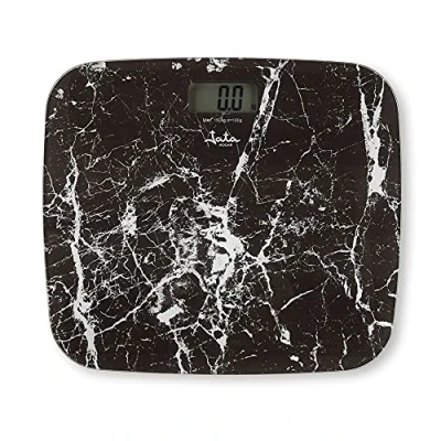 Imagen de Jata HBAS1415 Báscula de Baño Digital, Pantalla LCD, Alta precisión, Extraplana, Capacidad 180 kg, Plataforma Vidrio, Apagado Automático, Incluye Pila, Diseño Marmol
