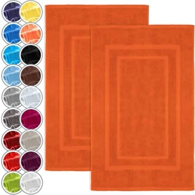 Imagen de NatureMark Alfombrillas de baño en Paquete 2 Unidades, 100% algodón, 50 x 80 cm, Ducha Doble, Color: Terracota