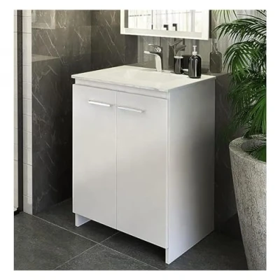 Imagen de paplinskimoebel Lavabo con Mueble bajo 60 x 87 46 cm en Blanco para baño de Dos Puertas