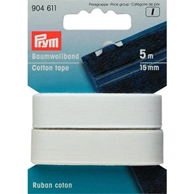 Imagen de Prym Cinta algodón 15 mm Blanca