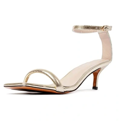 Imagen de L37 HANDMADE SHOES Summer Groove, Sandalia de tacón Mujer, Dorado, 36 EU