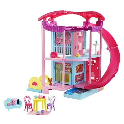 Imagen de Barbie Chelsea Casa de Juegos Dos Pisos para muñecas Juguete con Accesorios (Mattel HCK77)