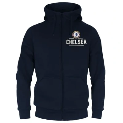 Imagen de Chelsea FC Sudadera Oficial con Capucha y Cierre de Cremallera para Hombre Forro Polar Large