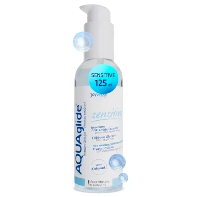 Imagen de JOYDIVISION Original AQUAglide lubricante sensible 125 ml, transparente y vegano, pH optimizado compatible con condones de látex