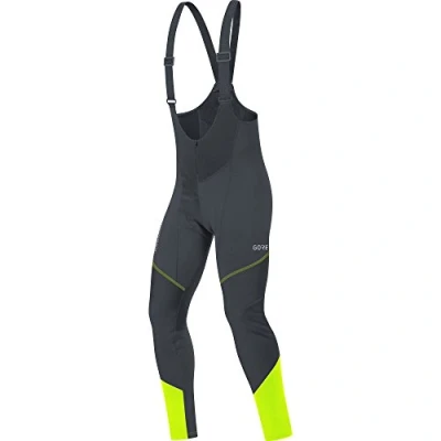Imagen de GOREWEAR Culote con tirantes+ C3 GORE WINDSTOPPER, Black/Neon Yellow, M