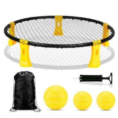 Imagen de EHIOG Beachball Set Roundnet Set,Juego de Mini Pelotas Voleibol Playa,Juego Pelota Red Redonda Que Incluye 3 Bolas, Bolsa para transportarlo y Libro Reglas.