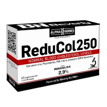 Imagen de Beverly Reducol250 2,9% Monacolinas 90 cápsulas vegetales Control del Colesterol levadura roja de arroz, fitoesteroles, extracto cardo mariano, coenzima Q10 y resveratrol