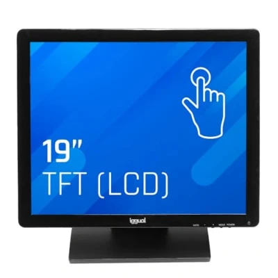 Imagen de iggual Monitor Táctil de 19&quot; Compat Aplicaciones TPV, Panel Resistivo 75Hz TFT LCD (4:3), SO: Wind XP hasta 11 MS Dos Linux, VESA 75x75mm, USB A + VGA, 1.280x1.024 SXGA (426x351x73mm) MTL19C