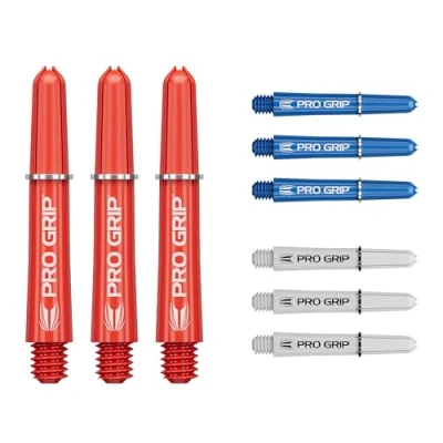 Imagen de Target Darts Flechas Pro Grip Juego de 9 3 Colores, Azul/Blanco/Rojo Corto, 34mm Plumas para Dardos, Accesorios Dardos Profesionales, Multipack 2BA con Anillas