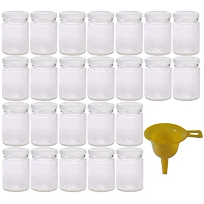 Imagen de Viva Haushaltswaren Lote de 24 tarros para Mermelada (106 ml, Tapa Blanca, Embudo)